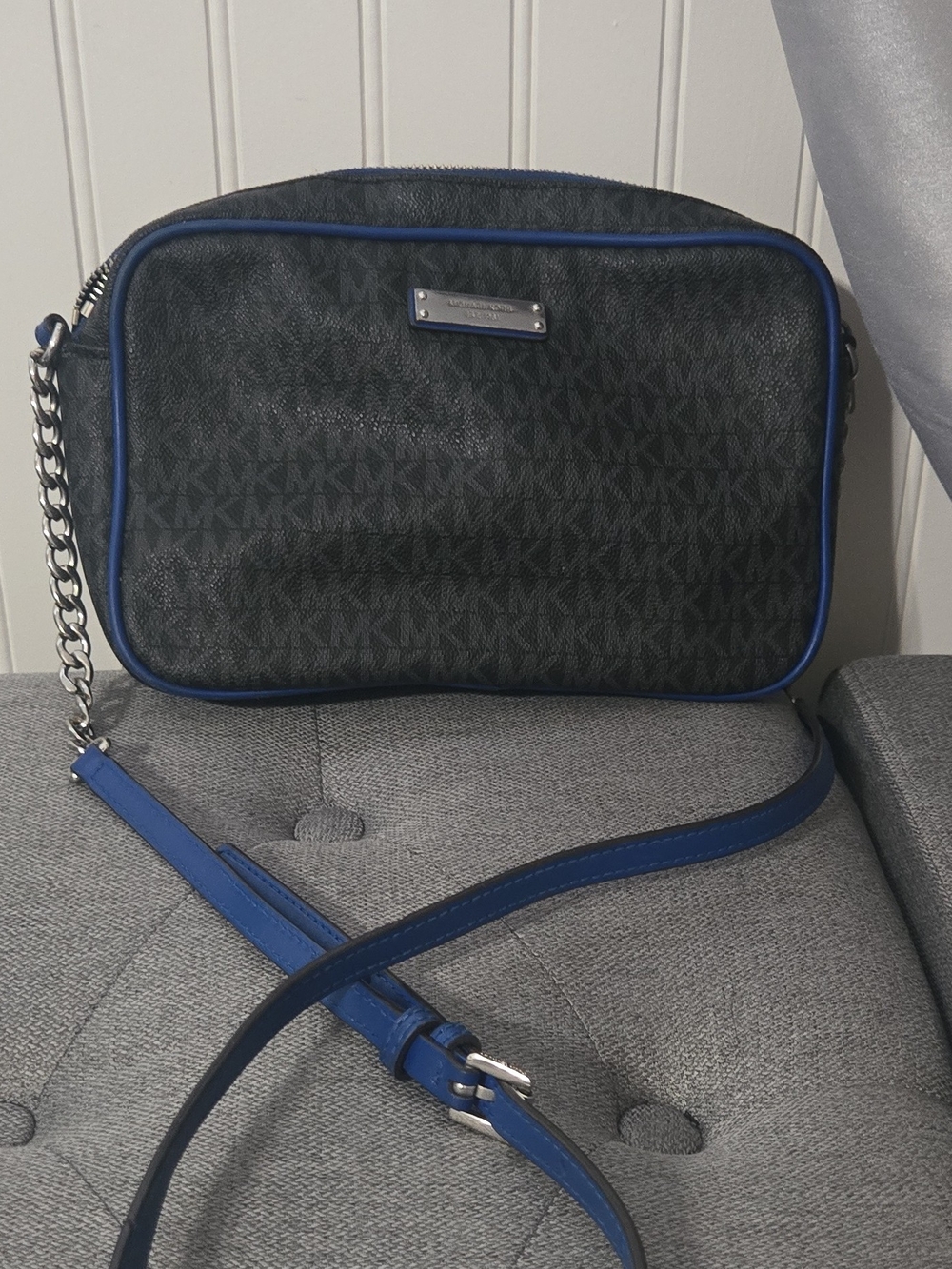 Michael Kors Black and Blue Crossbody Bag